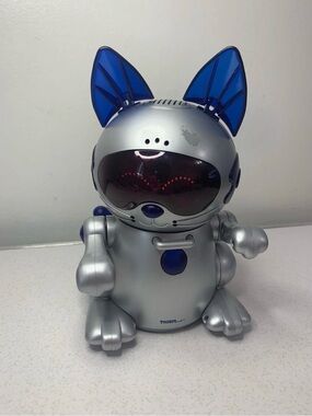 Sega Toys Tiger Robot Cat 2000 Grey/Blue Tested Works Interactive Pet